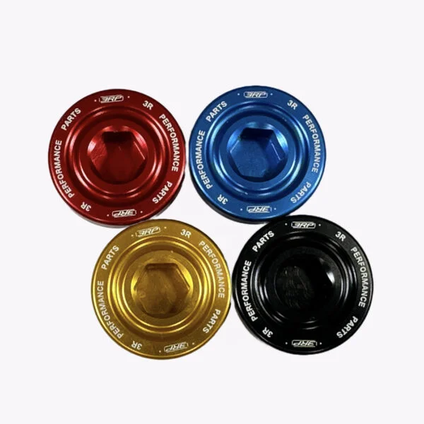 Yamaha RAPTOR 700 2009-2022 Top Crankcase Oil Filler Drain Plug Aluminum - Red - Image 3